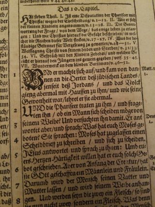 1674 Martin Luther German Bible Leaf Random Selection W Certificate Rare Antique