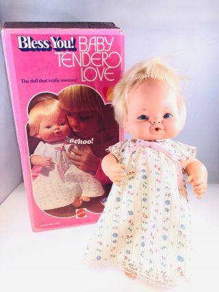 Vintage 1974 Mattel Bless You Baby Tender Love Still Sneezes