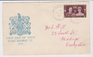 Gb Stamps Rare First Day Cover 1937 Kgvi Coronation Leabrooks Alfreton