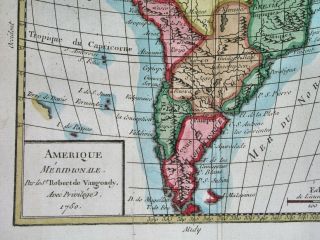 1780 MAP SOUTH AMERICA PATAGONIA ARGENTINA CHILE PERU BOLIVIA COLOMBIA 3