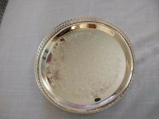 Queen Anne Silver Plated Tableware Gallery Tray With Ball Feet And Box