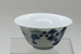 Antique Chinese Blue & White Porcelain Cup Hand Painted Circa 1820s