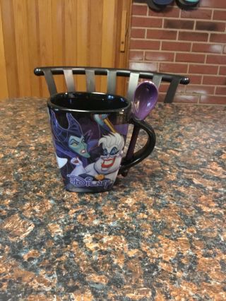Walt Disney World Villians Mug Coffee Cup With Spoon Rare