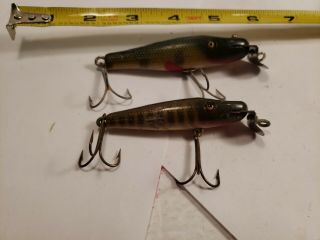 2 Vintage Creek Chub Glass Eyed Pikie Fishing Lures