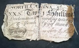 North Carolina March 1854 Twenty Shillings Crown Vignette Rare