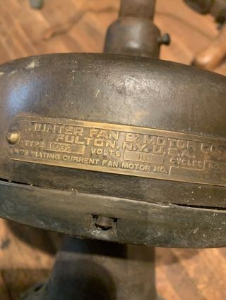 Vintage - 36 " Antique Hunter Cast Iron Ceiling Fan (- No Blades) For Refurb.