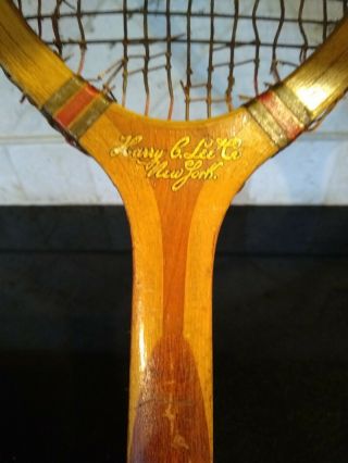 Antique Rare Harry C.  Lee & Co.  York Royal Tennis Racket (slotted) C1916