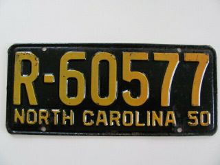 1950 North Carolina Nc License Plate Tag (r - 60577),  Vintage,  Rare