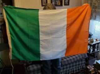 Rare Vintage Irish Ireland Flag & Box Large 36 " X 54 " Prospect With Rope Look Nr