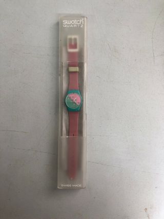 Vintage Swatch Quartz Watch Swiss Made Patented Waterresistant Pink Blue
