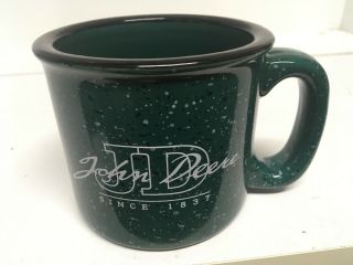 Rare John Deere Jd Since 1837 Thick Coffee Mug 3.  5” Tall 4 1/8 Diameter Green