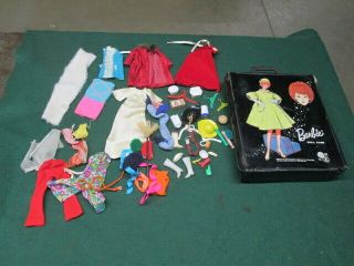 Barbie Doll Case 1958 Mattel With Clothing And Accessories Estate Find