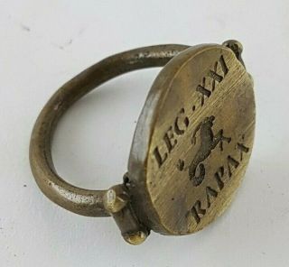 Ancient.  Legio Xxi Rapax Bronze Ring - Vintage - Antique Roman - Bronze - Rare