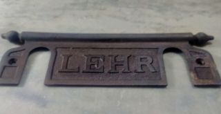 Antique Cast Iron Name Plate from Lehr Pump Organ or Piano 2