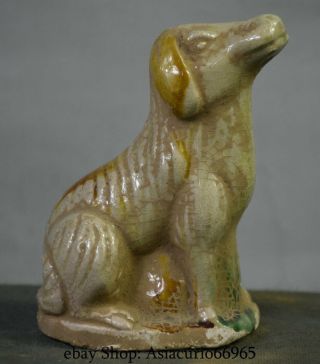 4.  6 " Old Chinese Tang Sancai Porcelain Pottery Dynasty Zodiac Dog Animal Statue