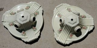 Antique Porcelain Porcelier Sconce Ceiling Light Fixture (3 - Bulb)