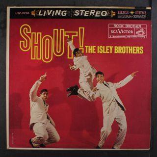 Isley Brothers: Shout Lp (rare Stereo,  Disc Close To Vg,  3 " Clear Tape Over Sm