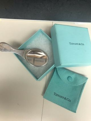 Rare Vintage Tiffany & Co Sterling Silver Folding Mirror Italy W/pouch And Box