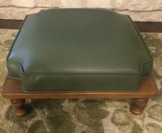 Vtg Ethan Allen Mid Century Stacking Foot Stool Ottoman Olive Green