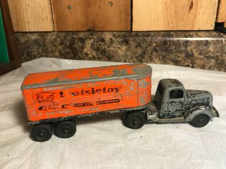Vintage Rare Tootsie Toy Metal Semi Cab Tractor Trailer Chicago 24 Usa
