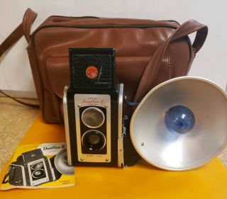 Vintage/antique Eastman Kodak Duaflex Ii Camera,  All With Bag And Book