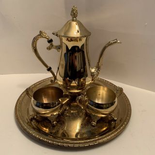 International Silver Company Brass Plated Tea Coffee Set