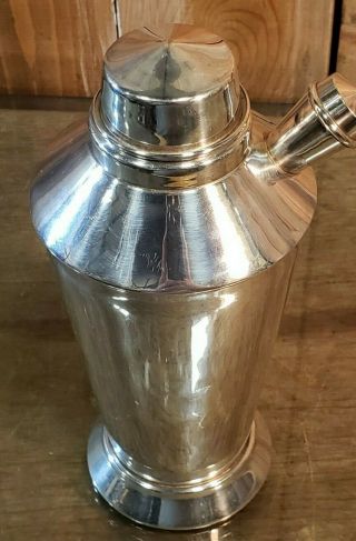 Vintage Silver Plate Cocktail Shaker - 20th Century Design - Drinks Bar Ware