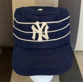 Very Rare Vintage York Yankees Pillbox Adjustable Snapback Baseball Hat Cap
