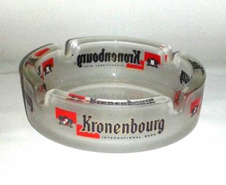 Vintage Kronenbourg Glass Ashtray Rare Beer Collectible