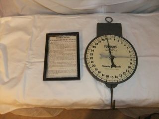 Vintage Hanson Hanging Dairy Scale Model 60 With Framed Instructions