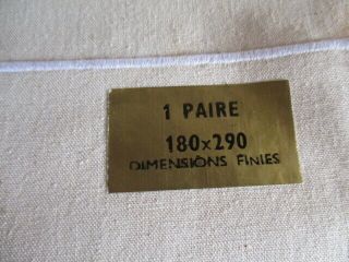 Vintage French PAIR New/Old Stock Cotton Sheets 10ft long SPECIAL 3