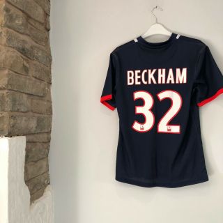 Small Mens Football Shirt Psg Beckham 32 Rare