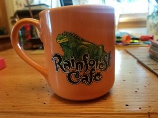 Rainforest Cafe Large Orange Coffee Mug Iggy Iguana Hard To Find,  Rare Orange