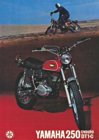 Rare Vintage 1970 Yamaha 250 Enduro Dt1 - C Motorcycle Sales Brochure
