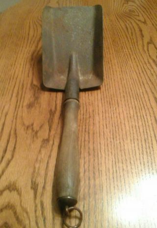 Antique Ash/coal,  Fireplace Metal Shovel W/wood Handle