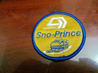 Vintage " Snow Prince " 3 Inch Round Snowmobile Sew On Patch Rare Patch