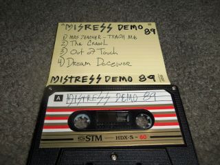 Mistress.  Demo.  Cassette.  1989.  Indie Nj.  Hair Metal - Hard Rock.  Rare
