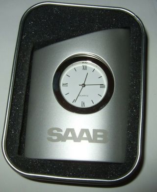 Saab Clock Desk Clock Vintage Saab Auto Clock Rare Clock
