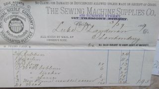7 Rare 1885 Sewing Machine Company Invoices,  Londonderry,  Vermont,  Textiles GIFT 3