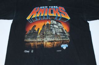 Vtg 90s 92 York Knicks Twin Towers Skyline World Trade Center Rare Shirt Xl