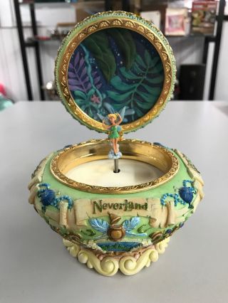Disney 3d Music Jewelry Box Rare Tinker Bell Peter Pan Neverland You Can Fly