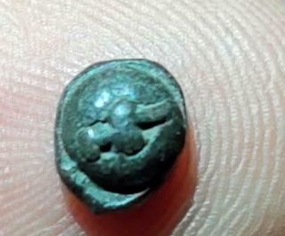 Indonesia Srivajaya Tin Coin Simbol 10 - 12th Small Xf,  Rare