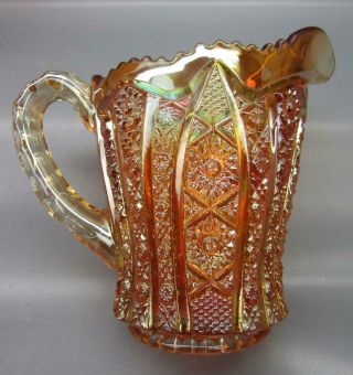 Imperial Octagon Marigold Antique Carnival Glass Creamer 7138