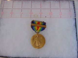 Rare Ww1 Us Victory Medal 1 Clasp (escort) B44 - 11 France