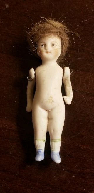Antique 5271 Dollhouse Doll Bisque Jointed Arms 3 1/2”