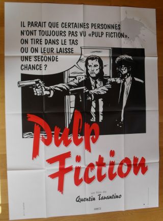 Pulp Fiction Quentin Tarantino French Movie Poster Rare Cartoon Style