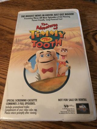 The Adventures Of Timmy The Tooth - " In - School Video Lesson " (vhs) Rare