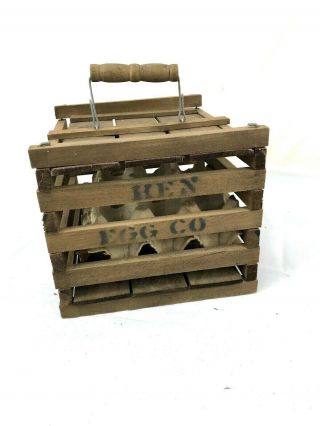 Wooden Egg Crate Box Photo Prop Display Country Farmhouse Decor
