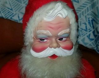 Rare Vintage 16” Rushton Plush Rubber Face Plush Santa Christmas 1950 ' s 3