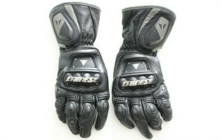 Dainese Black Leather Motorcycle Gloves 4 Stroke Long Size Small (rarely)